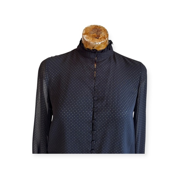 Scripted bodysuit top gold black high neck XS - Picture 2 of 9